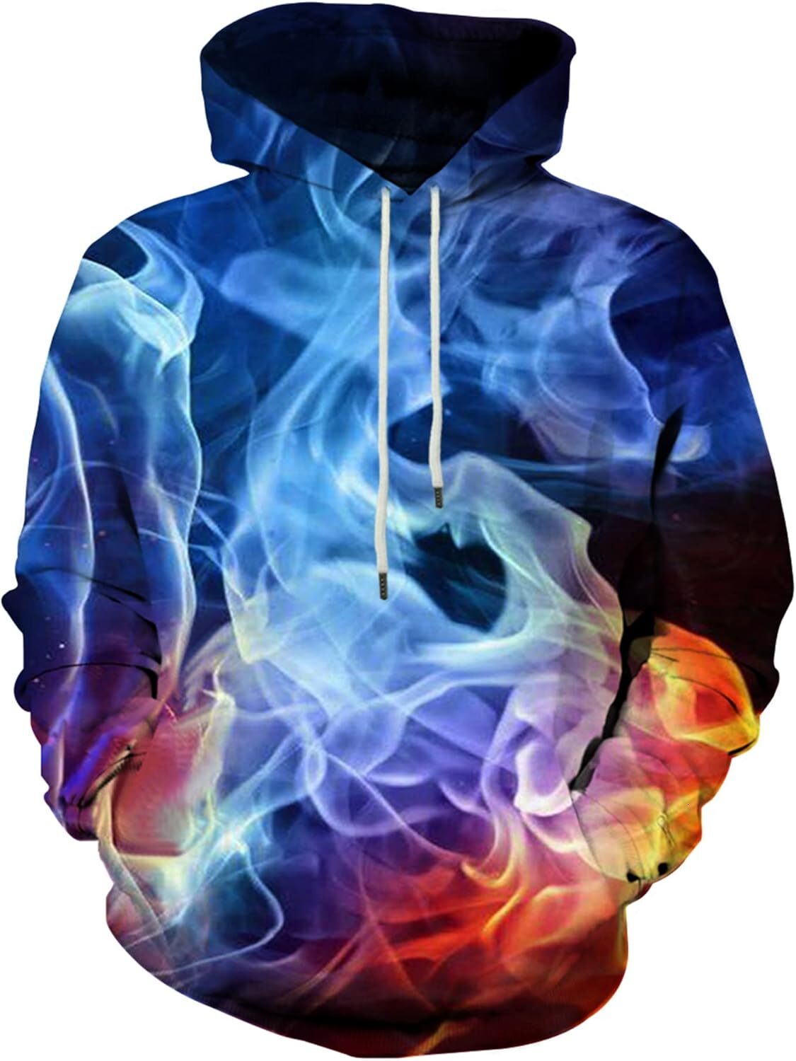 Hoodie for Mens Womens Unisex Realistic 3D Print Galaxy Pullover Hooded Sweatshirt Hoodies with Big Pockets Graphic Hip-hop cool