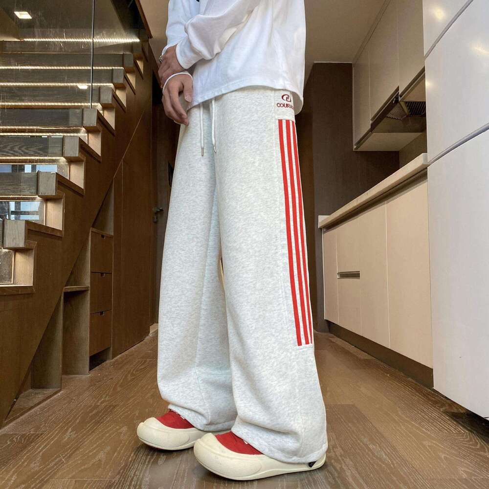 shanshi three stripes pants 2024 Autumn New American Three Bar Loose Casual Sanitary for Men and Women Straight Tube Trendy Brand Sports Pants