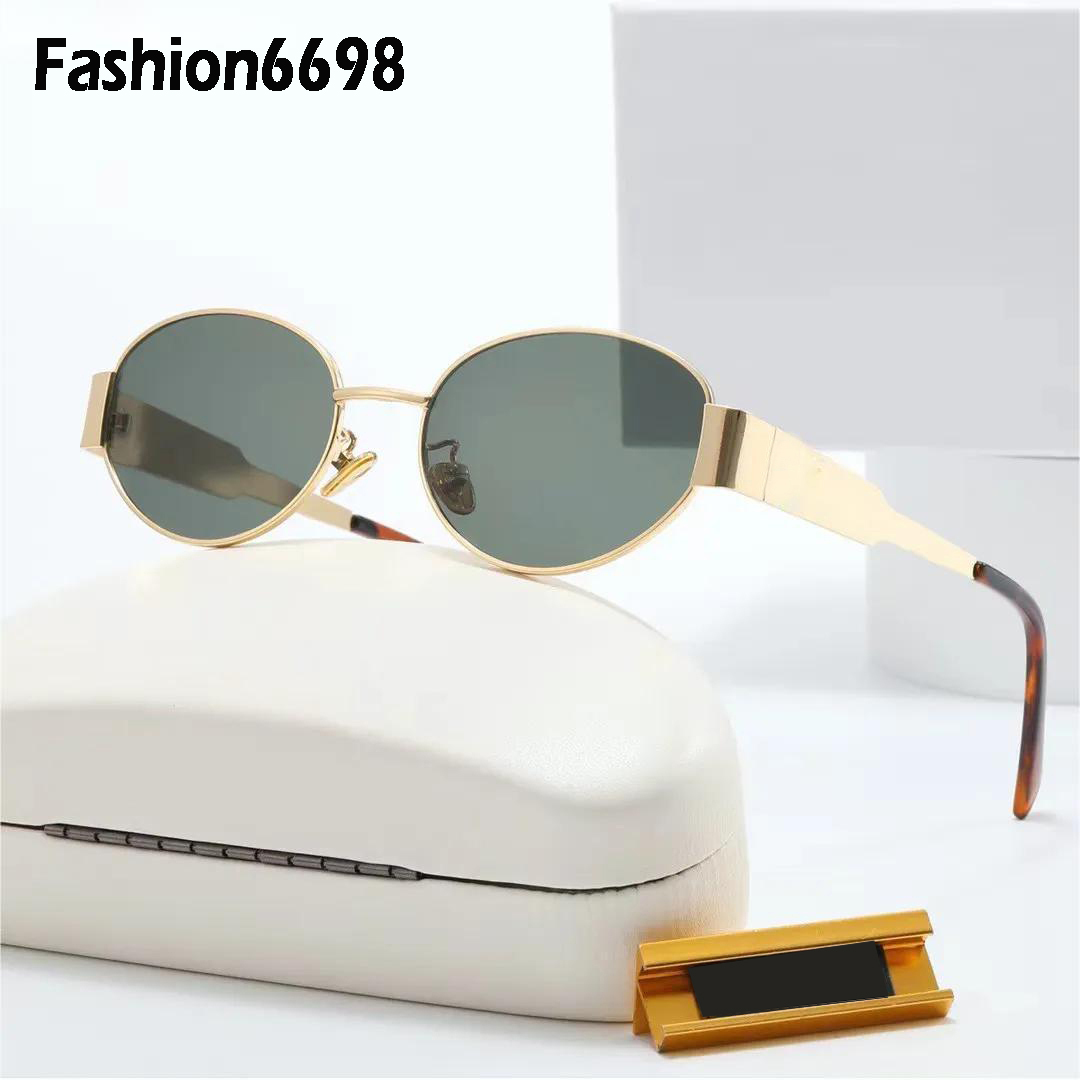 Fashion sunglasses for women designer sunglasses mens glasses oval frame mirror alloy shades goggle luxury Lunette de Soleil womens sunglasses with original box