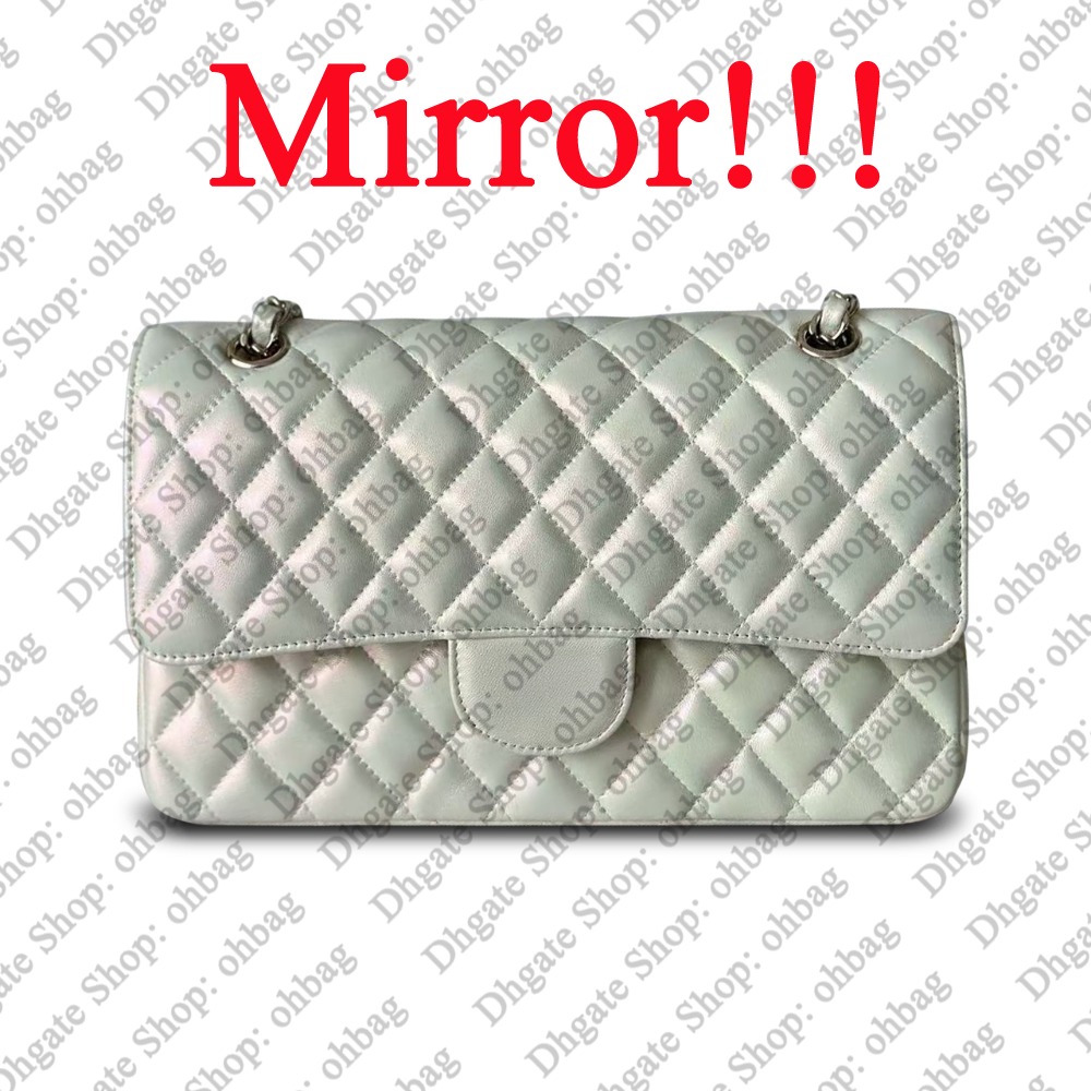 12A Mirror Quality Designer Iredescent Classic Flap Bag Medium Handbag for Women 25.5cm Lambskin Leather Quilted Bag Crossbody Purse Shoulder Bag Chain Bag with Box