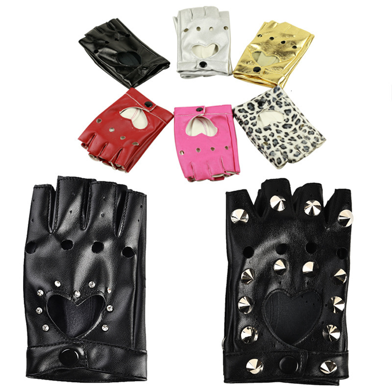 Steel Pipe Women's Half Finger Hip Hop Glove Nightclub Dance Performance Walk Decoration F09.14-5.5 ff6fb