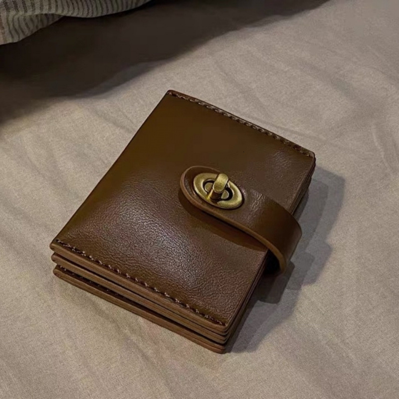 New designer's six color multifunctional buckle multi slot compact wallet and card bag combined into one