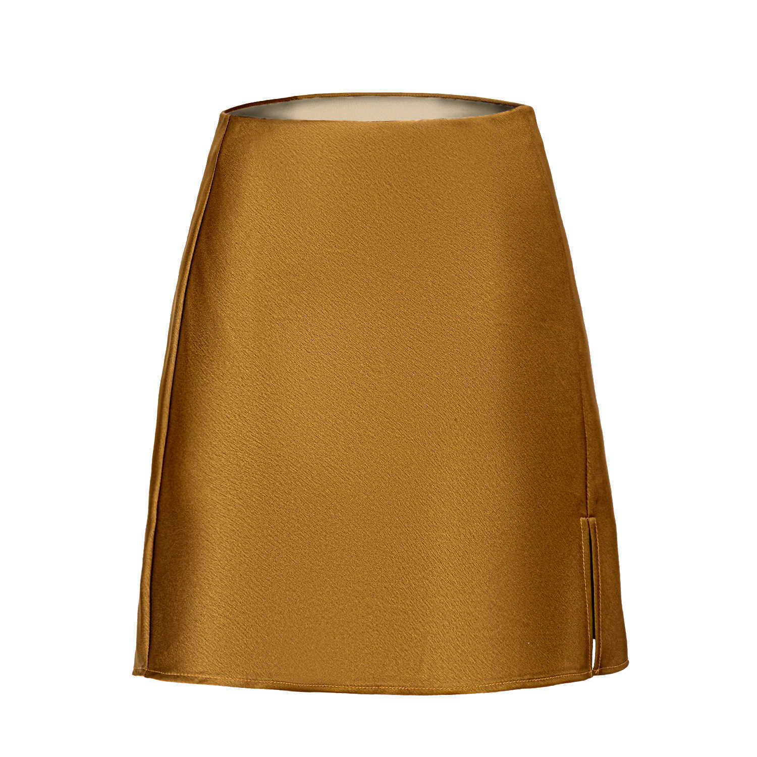 Women A-line Short Skirt Solid Color Satin Split Half Skirt High Waist Elastic Sexy Skirt Length Adult Career Skirts 241023