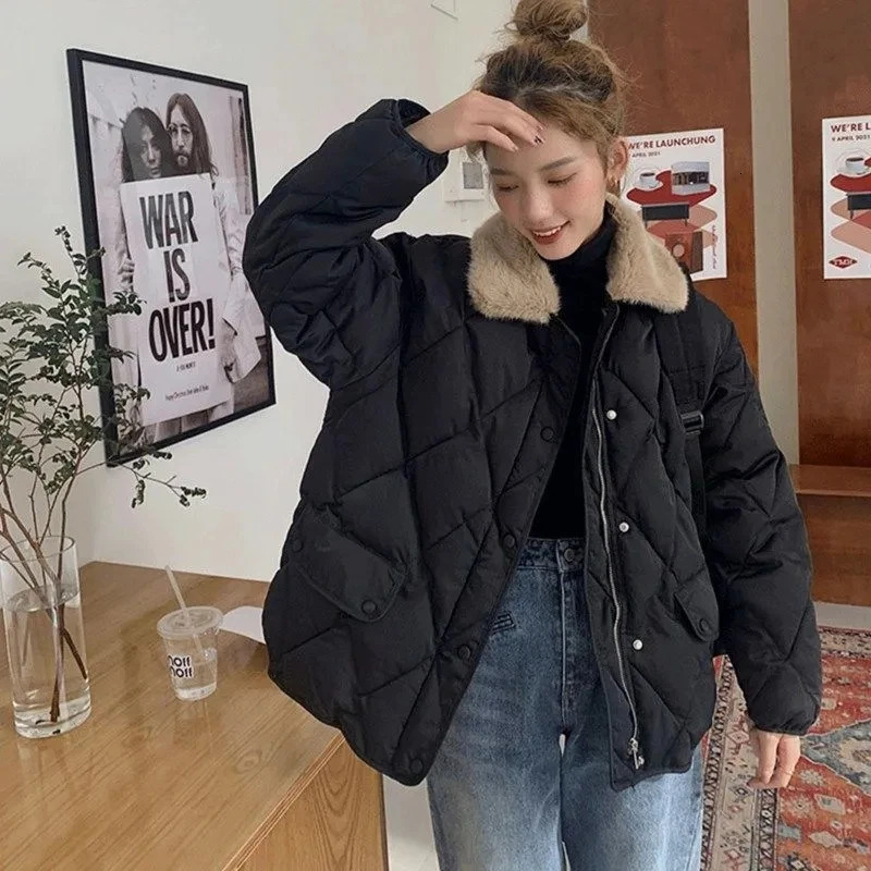 2022 Winter New Women's Korean Casual Cotton Padded Clothes Thickened Warm Short Loose Small Coat