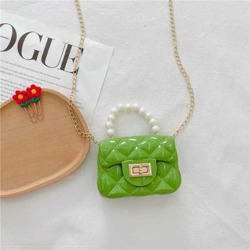 Girls jelly bag flip style hand-held mini bag childrens stylish small bag cute crossbody chain bag LX241104