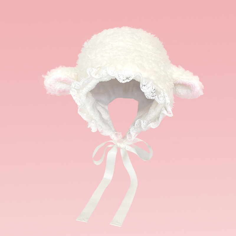 Beanie Skull Caps Water blue subculture knitted hat cat ear hat Lolita hat Christmas gifts