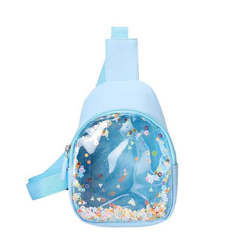 New Fashion Childrens Solid Color Transparent Crossbody Bag Shoulder Bag Travel Sports Girl Cute Shoulder Bag 2024 Gifts LX241104