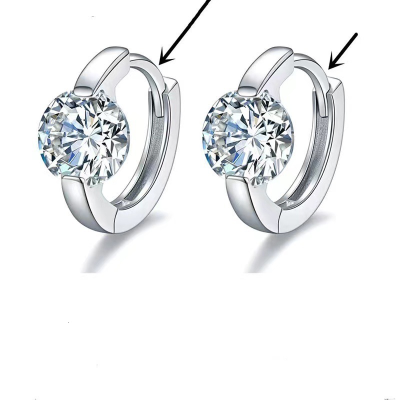 Cute 925 Sterling Silver Solitaire Round CZ Circle Small Loop Hoop Earrings For Women Jewelry Kids Baby Girls Aros Arete 200924