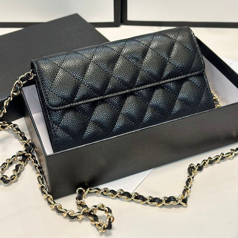 Designer bag Wallets Classic Leather Wallet Classic Shoulder Bag Crossbody Bags card holder Chain bag Luxurys Purse Card Women Ccredit card slot Fortune Bag 19cm
