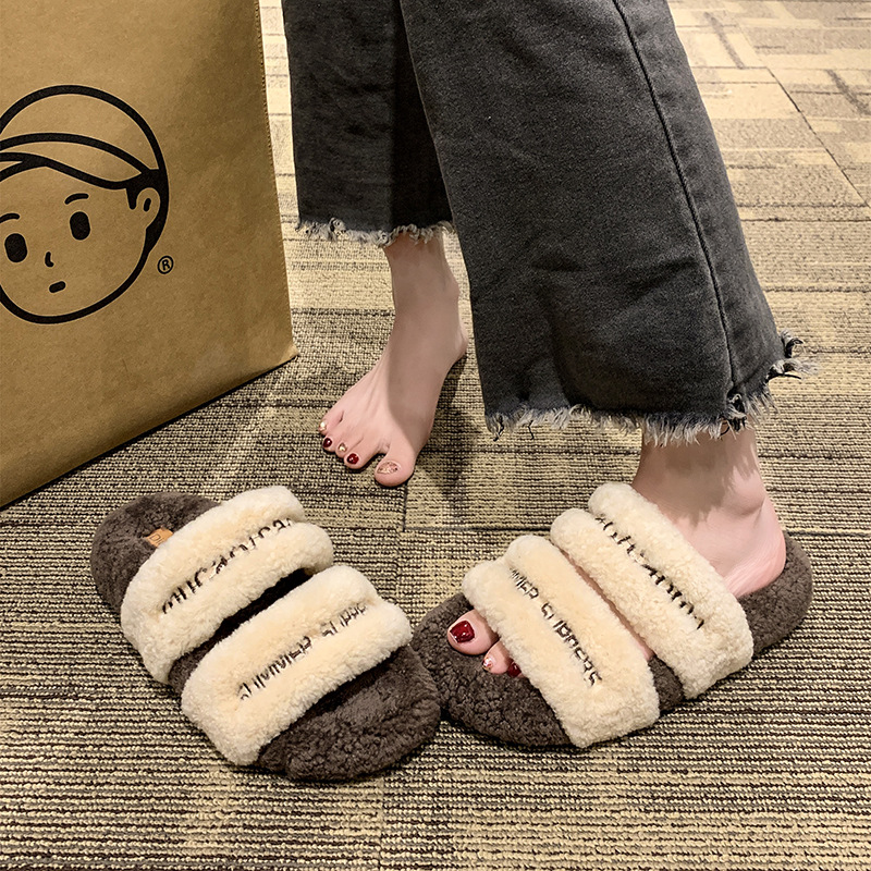 2024 free shipping slides designer women shoes fur furry flat bottom slippers womens slipper sandals sliders