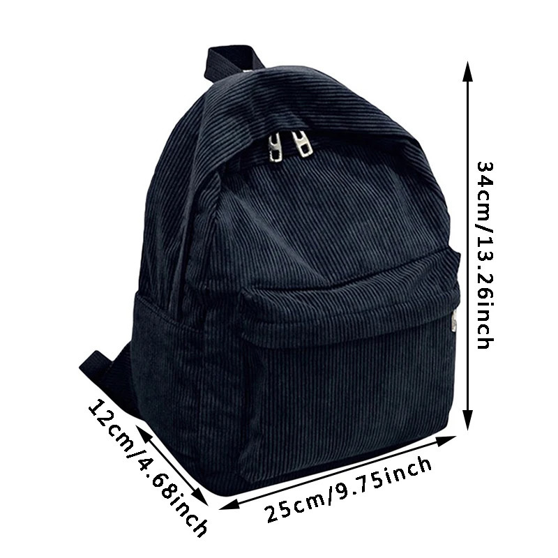 Pure Color Corduroy Backpack Fashion Women School Teenger Girl Bags Female Mochila Bagpack Pack 241029
