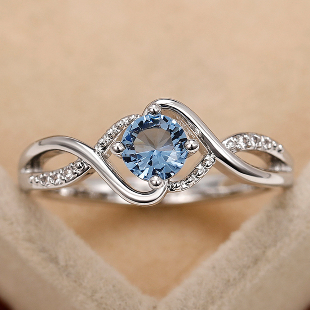 Classic Solitaire Ring 925 Sterling Silver Sapphire White Gold Ring Women's Crystal Wedding Ring Princess Diamond Ring Luxury Jewelry