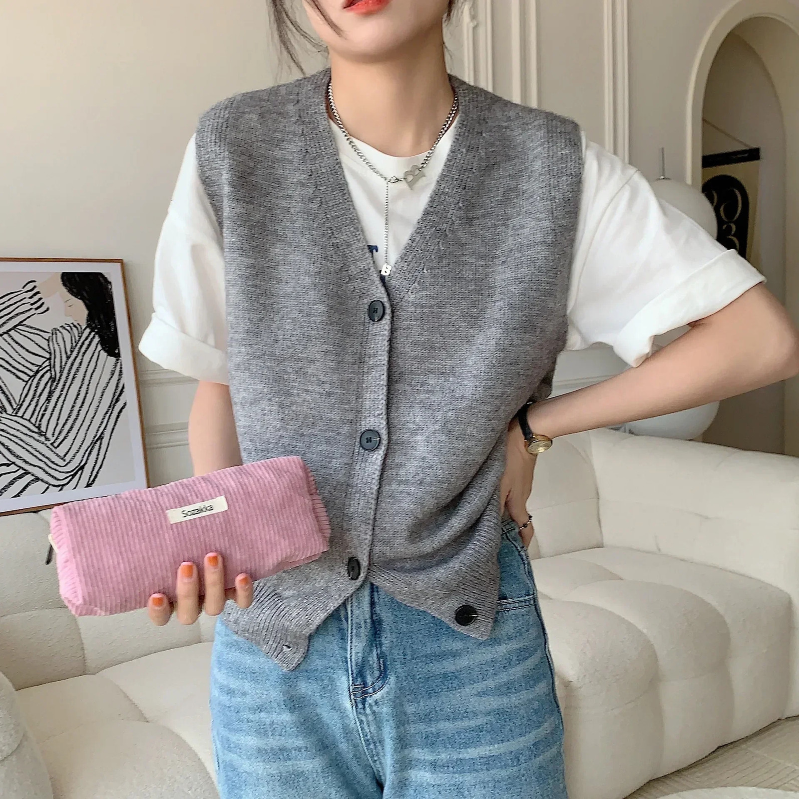 Large Capacity Pencil Case Stationery Pen Corduroy Pencilcase School Supplies Pouch Back To 241029