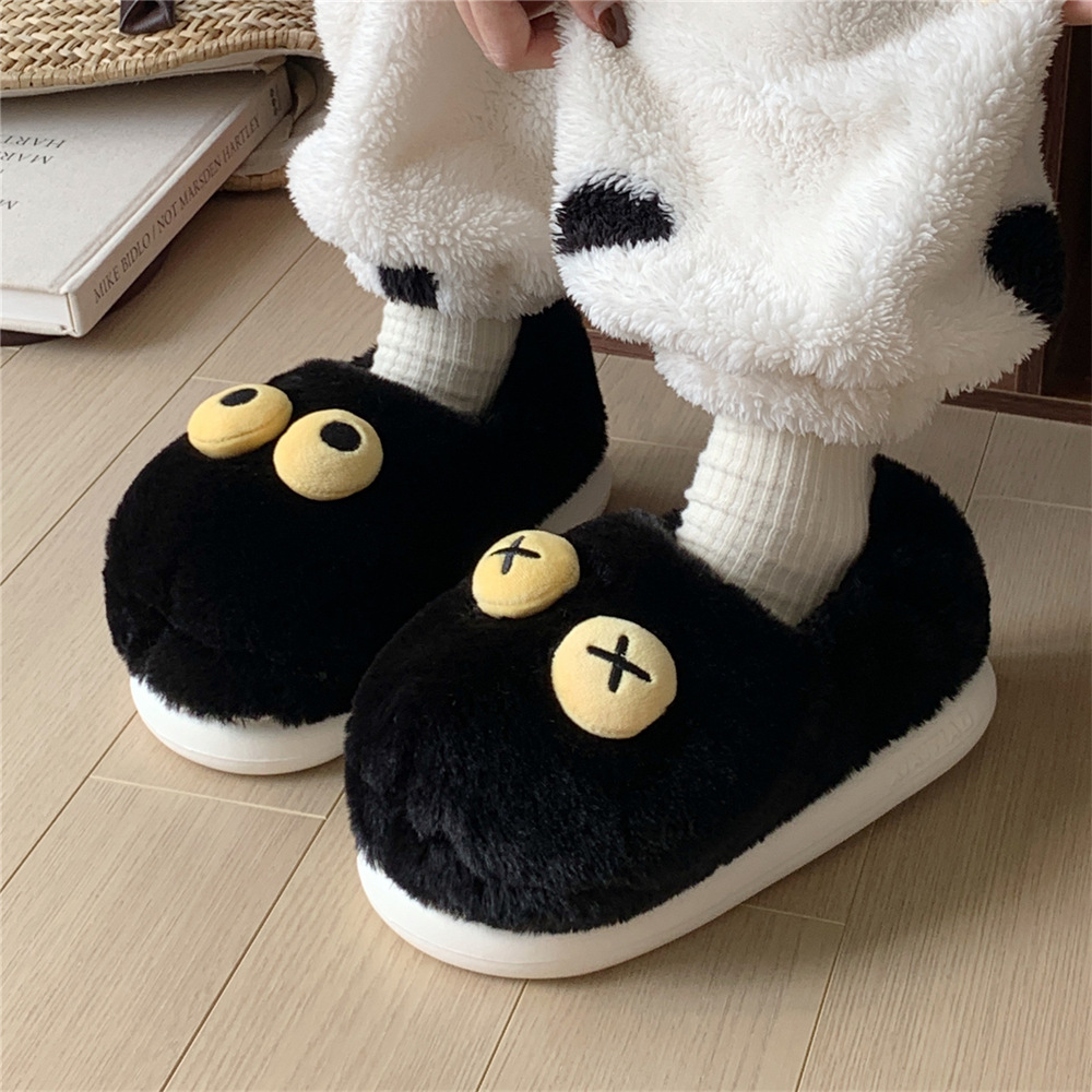 Slipper Fluffy slipper Ladies plush fun winter sweet home fashion girl home casual fashion platform shoes indoor Fun clown cotton slippers