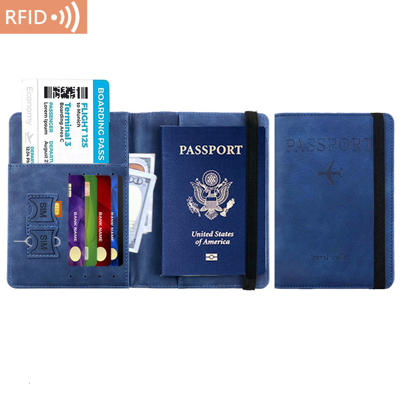 RFID bag PU leather multifunctional can hold SIM card, identification documents, foreskin cover, passport clip