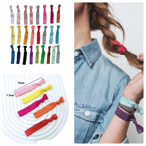 Women Girls Baby 4 INCH Hand Knot Elastic Hair Band Ties Scrunchie Ponytail Holder Shimmery Stretchy Ribbon Princess Headband Wristbands Accessories 5