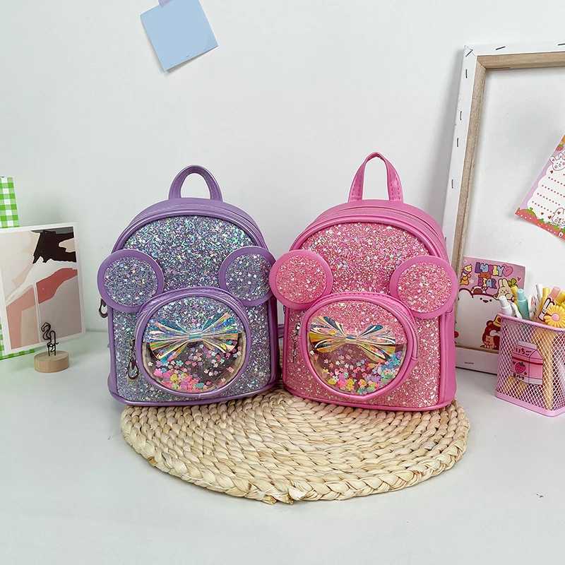 New Cute Childrens Bag Fashion Sequin Kindergarten Backpacks for Baby Girls Casual Schoolbag Princess Bag Girls Gifts LX241104