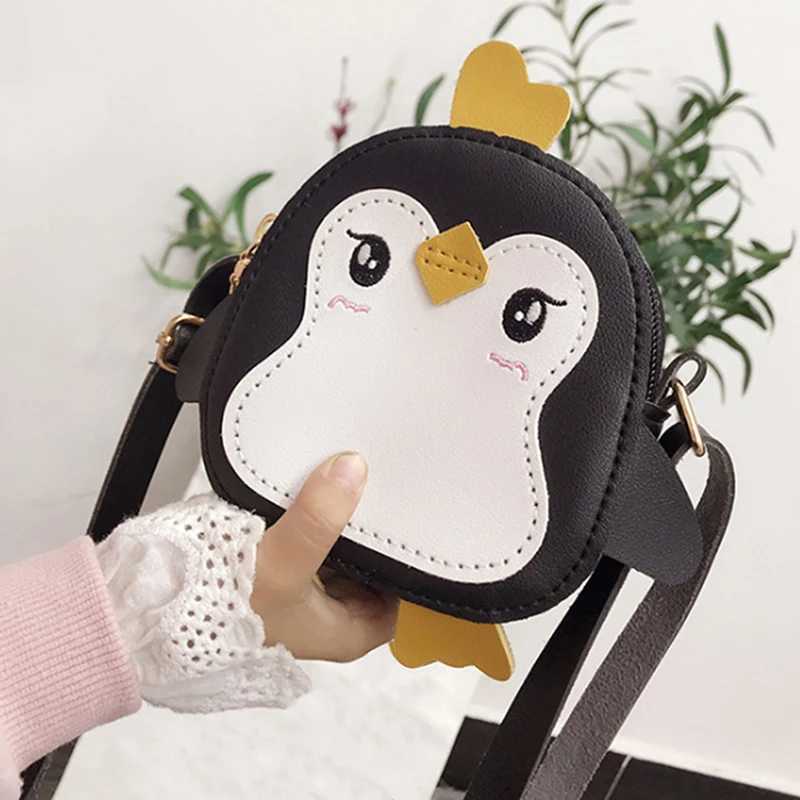 Animal Penguin Shape Shoulder Bag Kids Girls Crossbody Bag Cute Clutch Leather Small Handbag Bags Small Messenger Bag LX241104