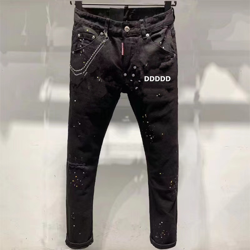 pants mens designer jeans men mens jeans Street Brand embroidery black fitting Slim black jeans for men with stars designer tall ripped jeans mens designer trousers