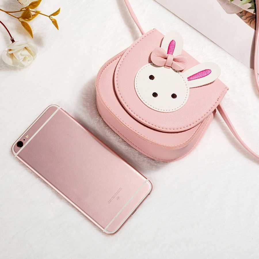 Little girl cute rabbit crossbody bag wallet small bow single shoulder bag handbag suitable for children and toddlers LX241104