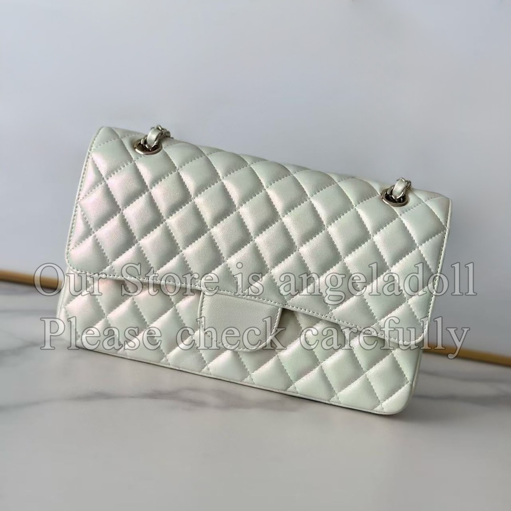 10A Mirror Quality Designer Classic Flap Bag Medium Iredescent Handbag for Women 25.5cm Lambskin Quilted Bag Crossbody Purse Shoulder Bag Chain Bag with Box