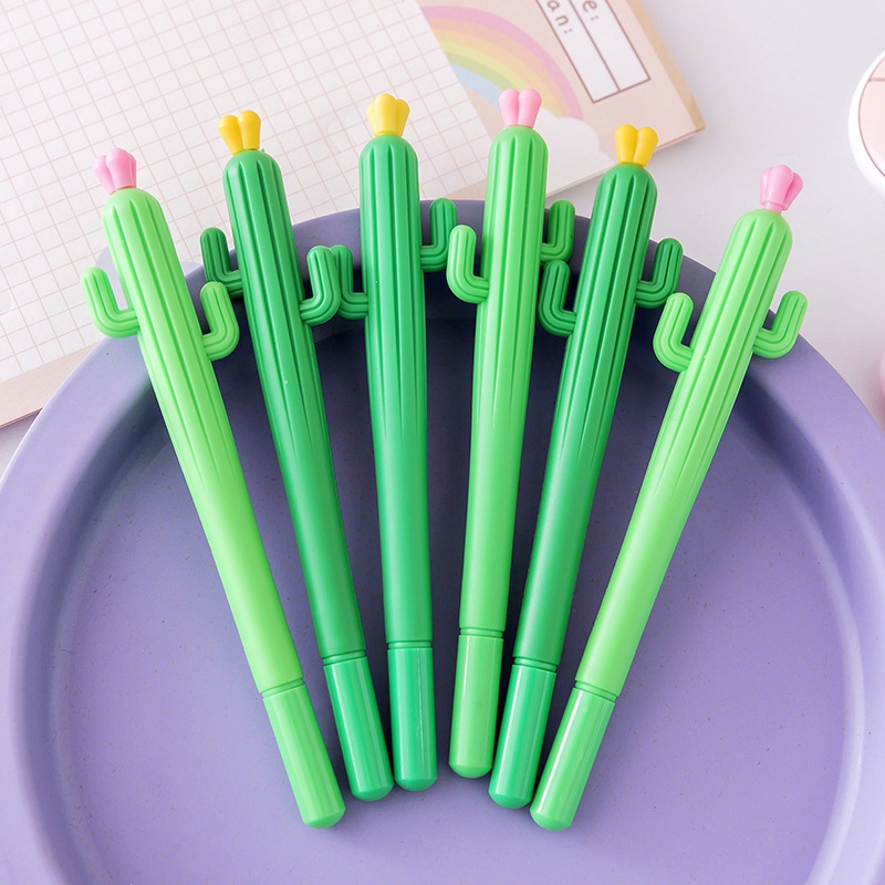 Cartoon Cactus Gel Pens Smooth Cute Writing Pen Korean Stationery for Students & Gifts YLE041