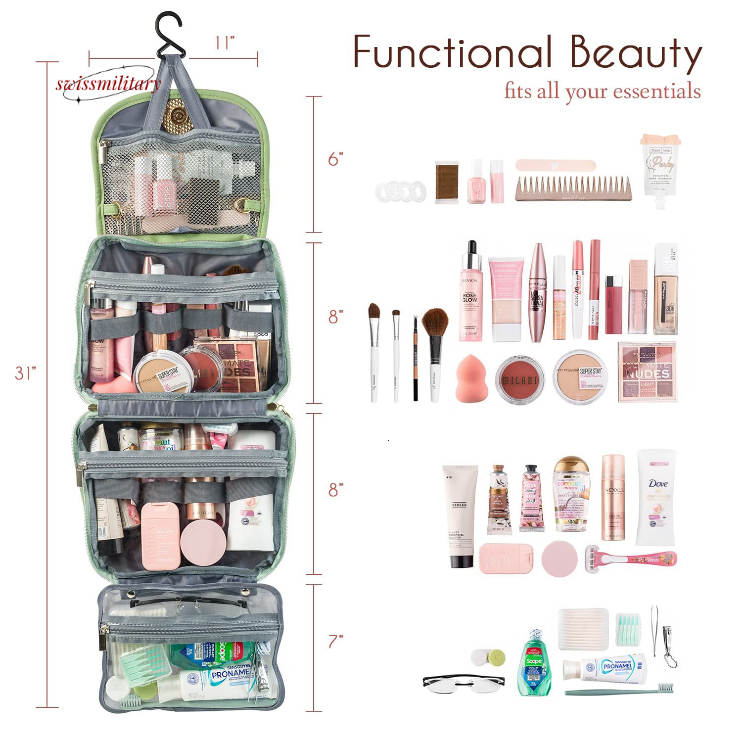 Waterproof makeup storage bag with hook, wash travel bag, bathing supplies #33 swissmilitary