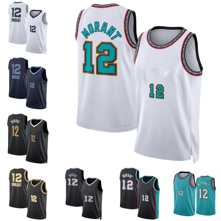 Ja Morant #12 Basketball Jerseys 2024/25 black white Men youth women S-XXL Outdoors city jerseys