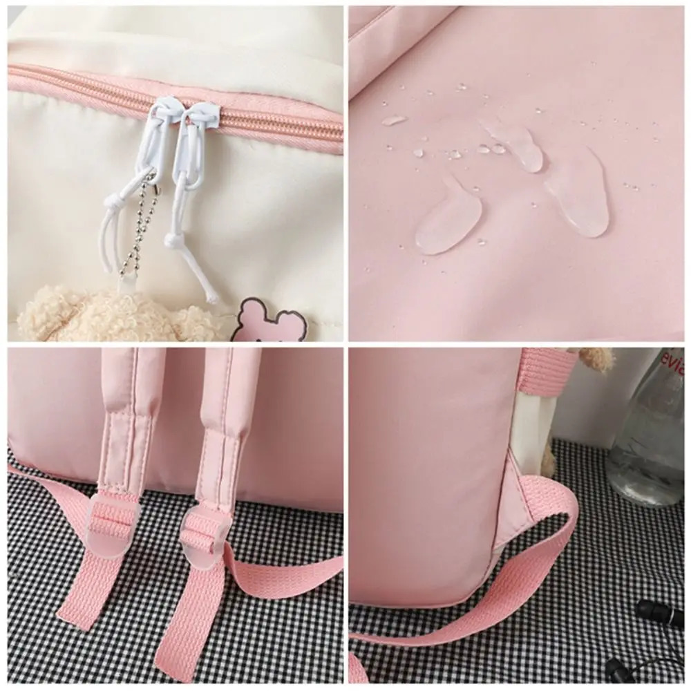 Waterproof Teenage Nylon Book Bag Large Capacity College Backpack Fashion School Cute Girls Boys Travel Backbag 241029