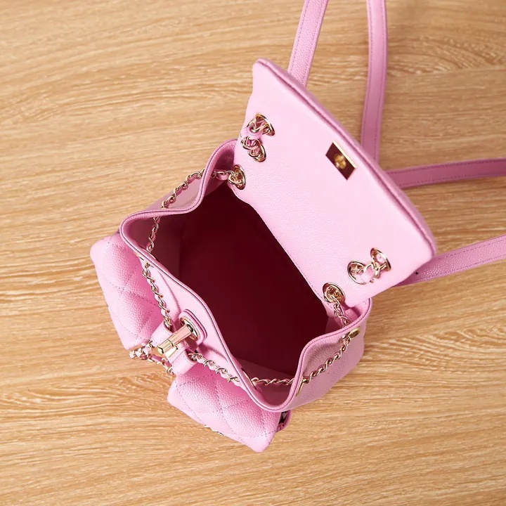 10A Mirror Quality Gril Designer Small Backpack Mini Backpacks Classic Flap Crossbody Calfskin Shoulder Bag 17.5CM with Box C500