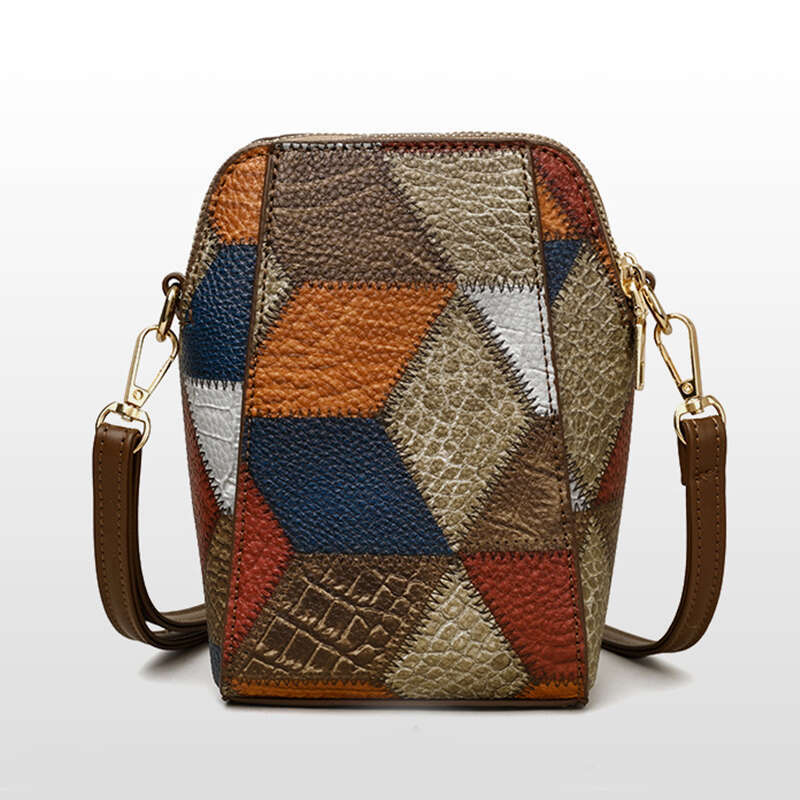 Designer Bag PU Leather Women Shoulder Bag Multi Zipper Soft Cowhide Girls Small Mobile Phone Bag Color Stitching Crossbody Bag purse luxury bag