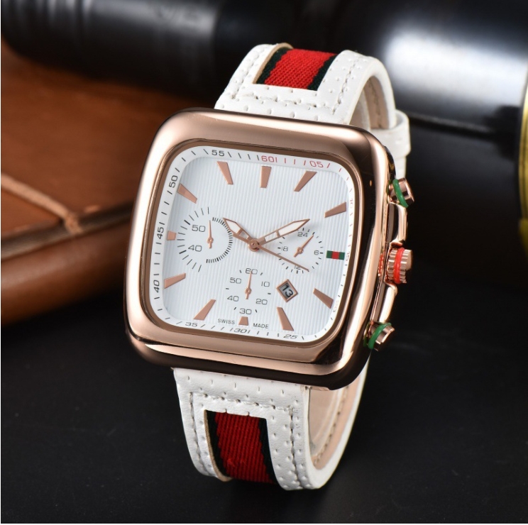 Popular Casual Fashion Luxury Man Big Dial Watch Auto Date Bee Two Eyes Skeleton Dial Clock Ancient GG Nylon Strap Quartz High quality Wristwatch