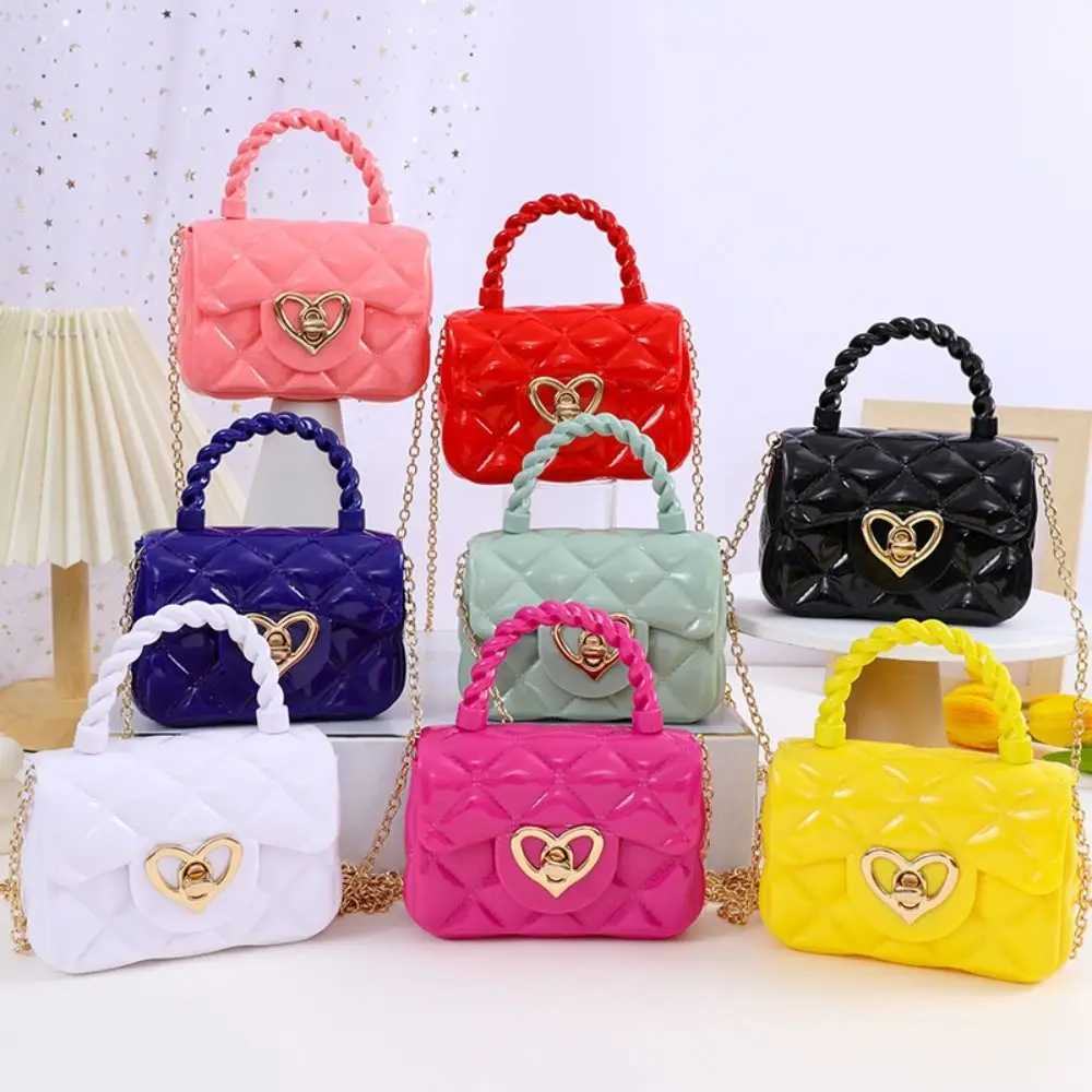 Fashion Kids PU Leather Crossbody Bags Girls Heart Shoulder Bags Children Mini Coin Purses Jelly Bag Kids Handbag Gifts LX241104