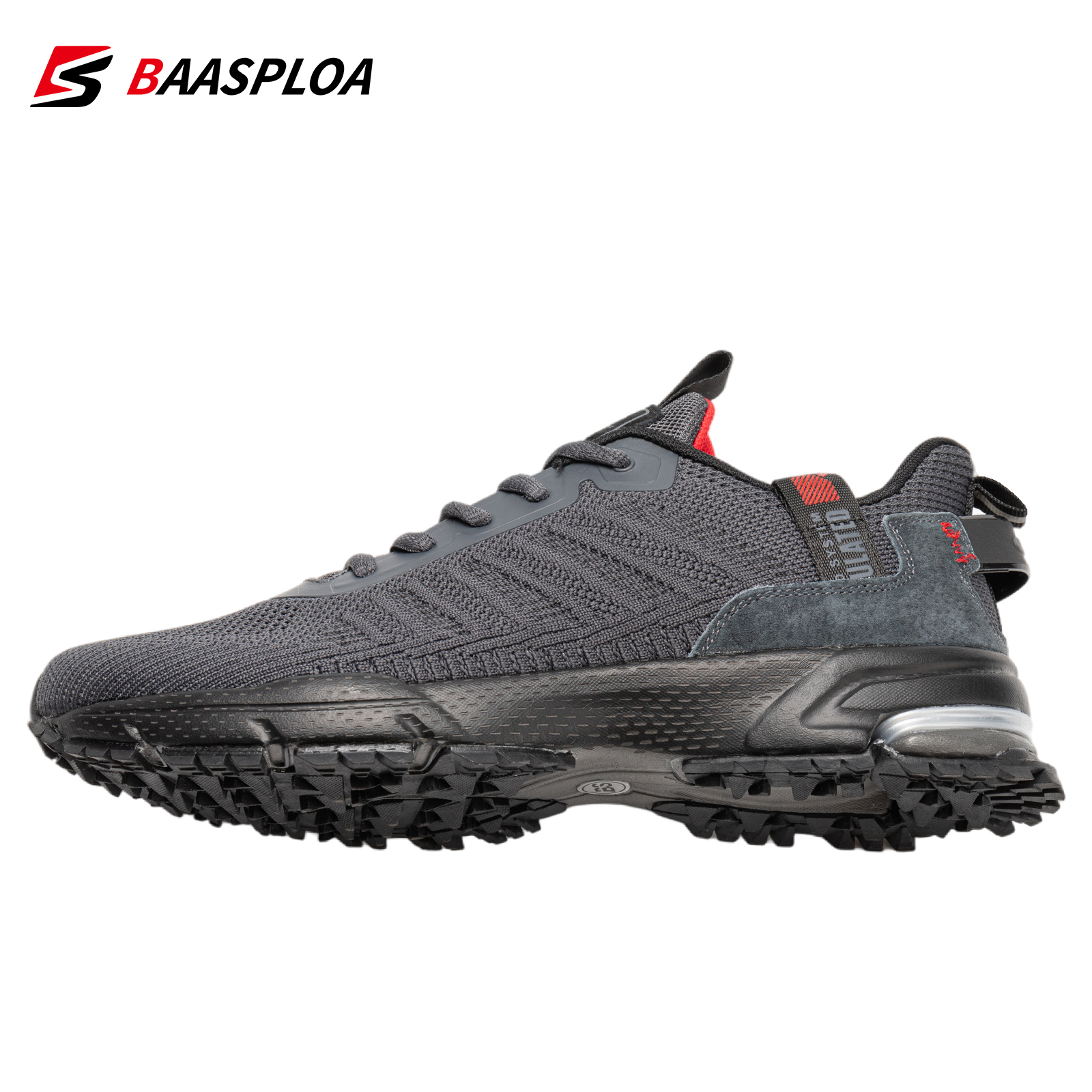 Baasploa Running Shoes For Men Lightweight Sneakers Man Designer Mesh Sneaker Lace-Up Male Breathable Sports Tennis Shoe