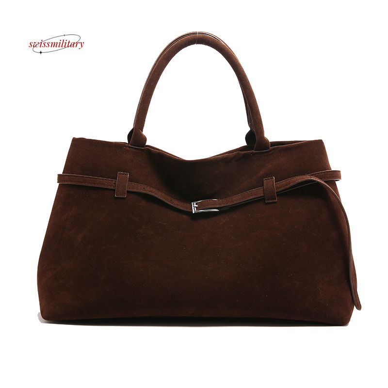 New internet celebrity with fashionable and versatile suede tote design, hand-held single shoulder bag #29 swissmilitary