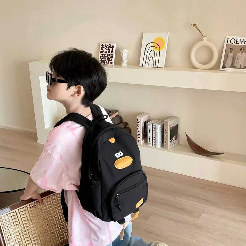 Kindergarten School Bag Cute Duckling Burden Reduction Backpack Boys and Girls Campus Canvas Backpack LX241104