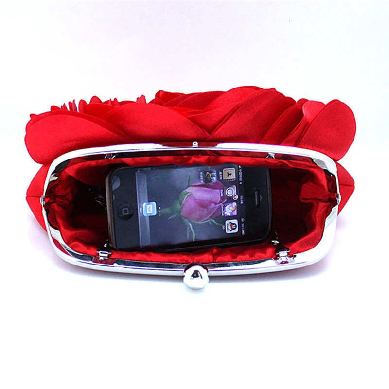 Fashion Flower Clutch Bag Women Wedding Handbag Bridal Purse Evening Dress Clutches Party Wallet Shoulder Chain 241126