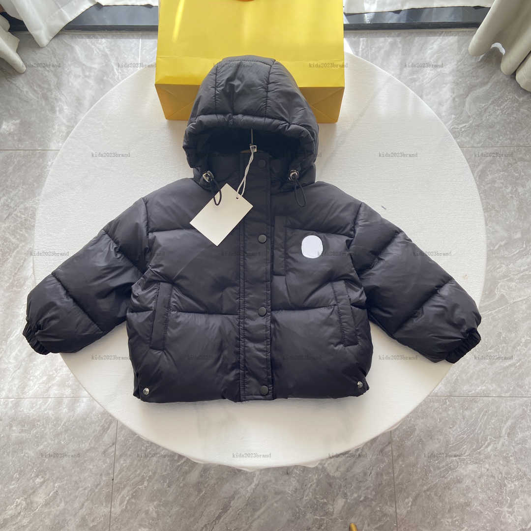 New kids coat winter baby down Jackets kids designer clothes Solid color Warm clothing Plush pocket design boys girl Outwear