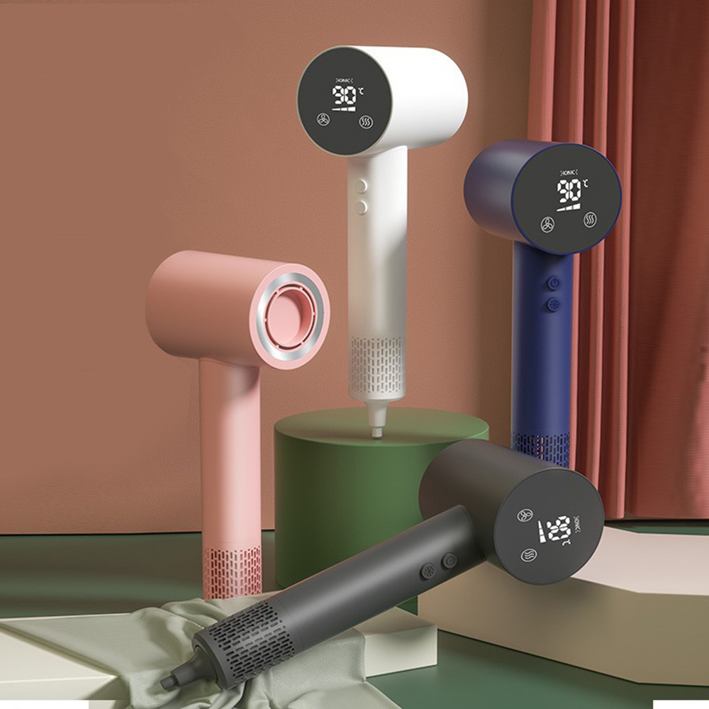 2024 Professional Negative Ions Hair Dryer 110000Rpm High Speed Brushless Blow Dryer,Led Display,Low Noise Quick Dry For Home