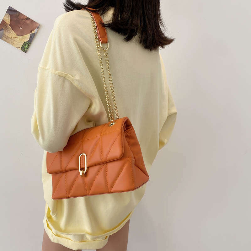 Designer Bag Kiwi Green Summer PU Leather Flap Crossbody Bags For Women Luxury Solid Color Shoulder Handbags Chain Purses purse luxury bag