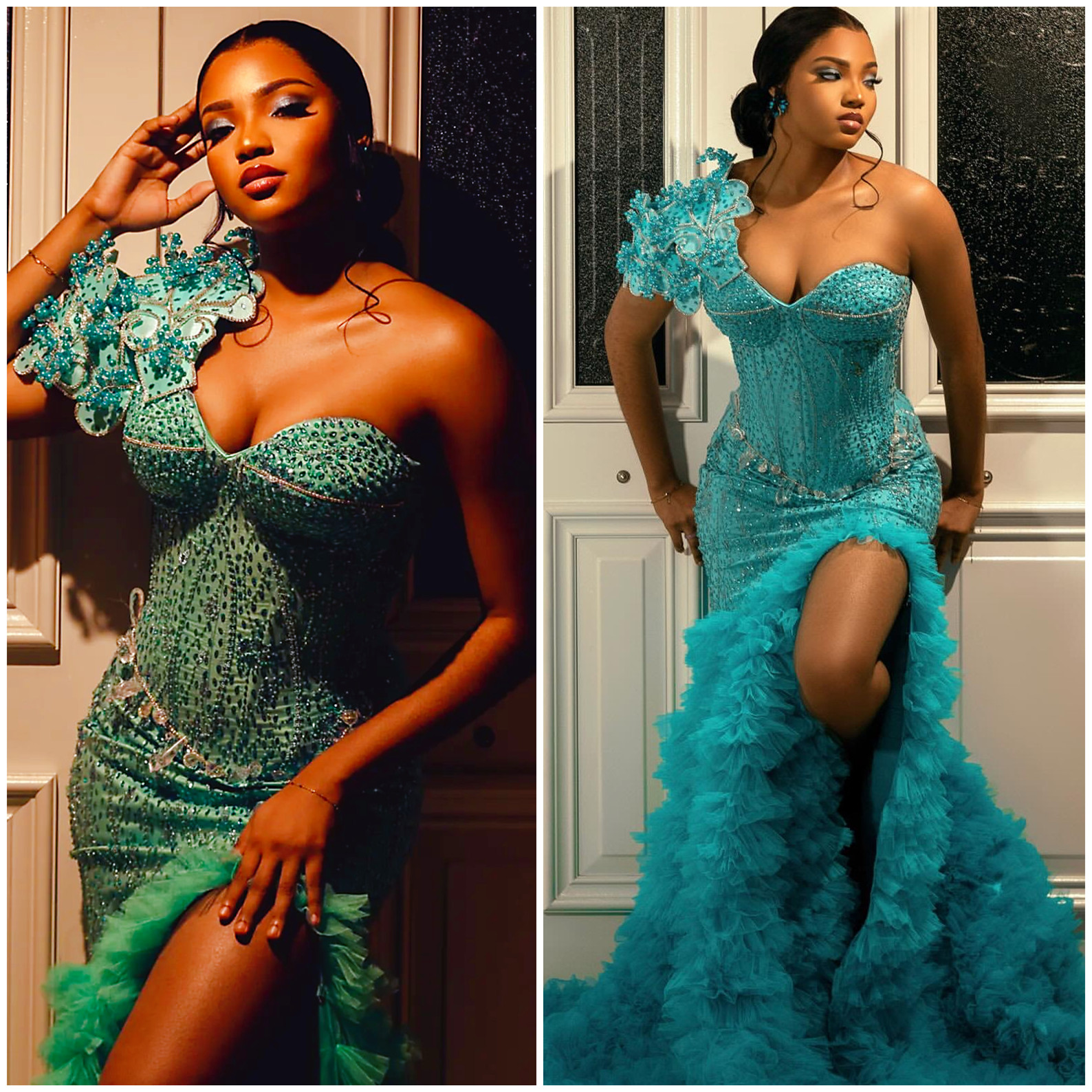 Size Plus Urious Mermaid Prom Dresses Special Ocns Rhies Rals High Spit Evening Party Birthday Gowns Dress For Women Vestidos De Novia