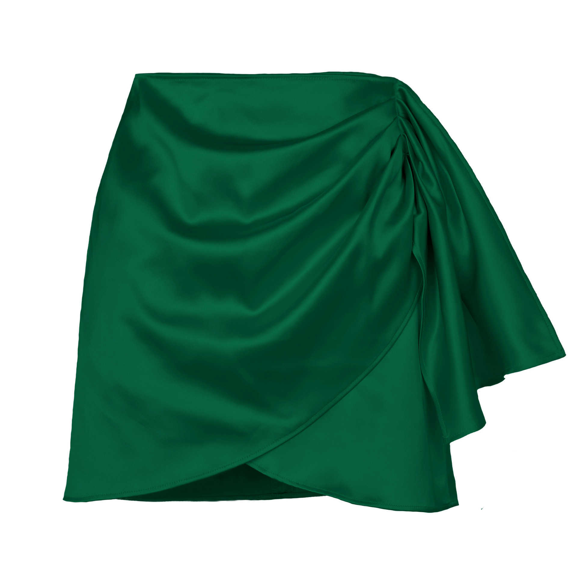 Women Black Skirts Length Adult Career Skirts Summer Irregular Zipper Skirt Pleat Positioning Solid Color Satin High Waist Skirt 241023