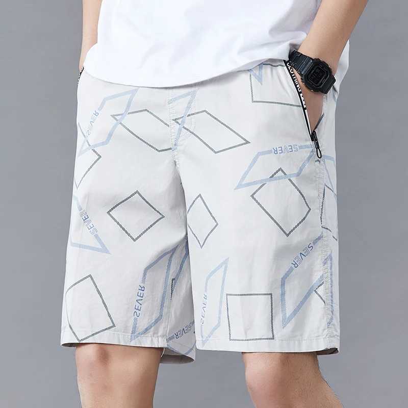 Summer Mens Shorts Cotton Knee Pants Golf Plaid Fashion Zipper Pocket Large Size Y2K Swim Beach Relaxed Fit Jogger ShortsXJ241104
