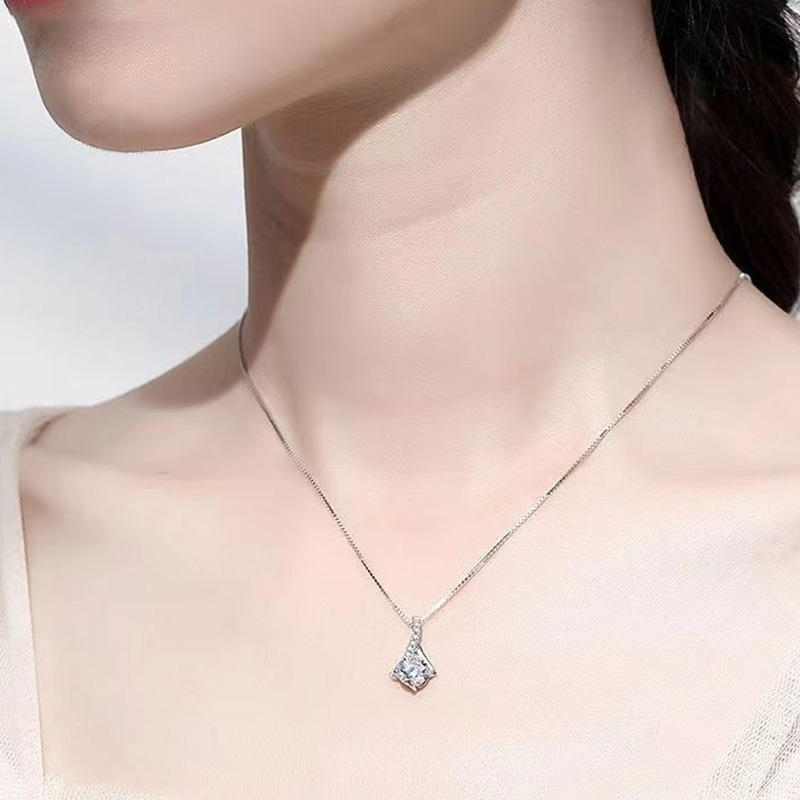 Sweet 2024 Pendant: Authentic Sterg Sier Moissanite Necklace for Women