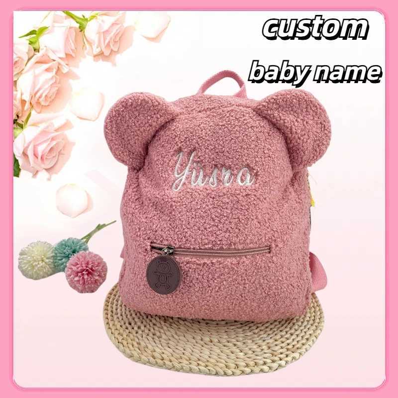 Personalized Embroidered Toddler Backpack Bag Lightweight Plush Bear Bag Kids Custom Name Backpack Gift for Boys Girls Ladies LX241104