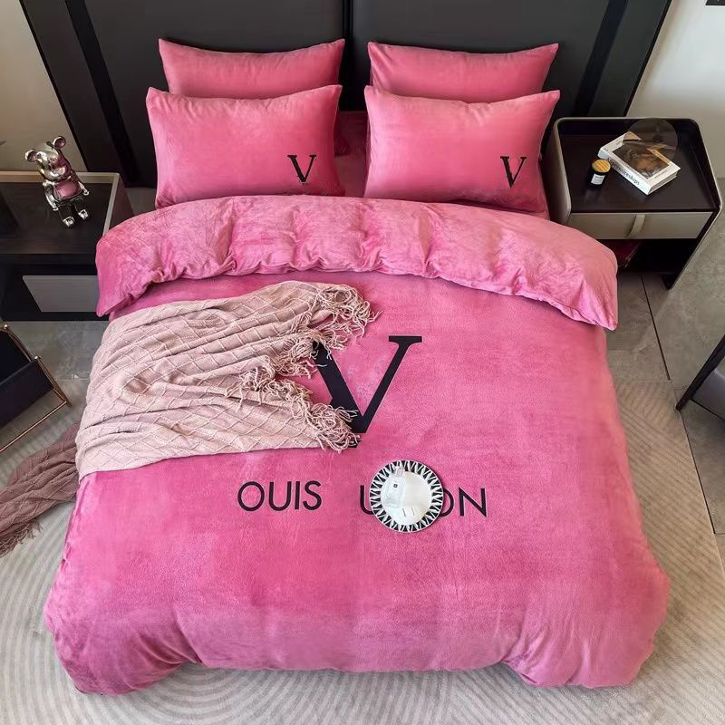 Designer 4 piece set thickened crystal velvet warm bedding Winter 3 piece set beding
