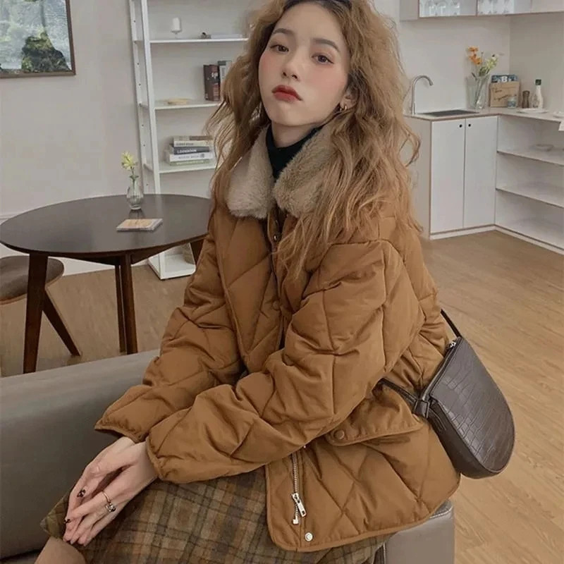 2022 Winter New Women's Korean Casual Cotton Padded Clothes Thickened Warm Short Loose Small Coat