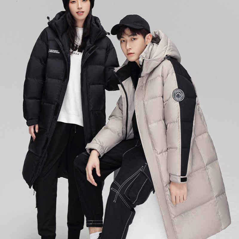 Women's Winter Coat Female Windproof Thick Hooded Outerwears Patchwork Color Clash Trend High Street Down Jackets