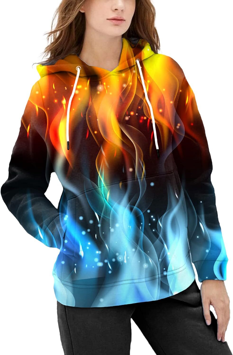 Hoodie for Mens Unisex Realistic 3D Print Galaxy Pullover Hooded Sweatshirt Hoodies with Big Pockets Graphic Hip-hop cool