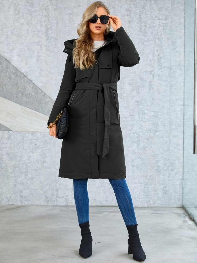 Cinemore Winter Down Jacket Women Warm Long Classic Zipper Lacing Design Pocket Hooded Slim Parkas Female Coat Gm-82160